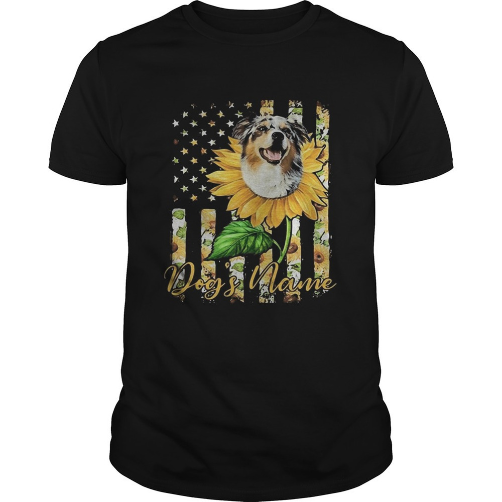 Dogs American Flag Independence Day Sun Flower Shirt